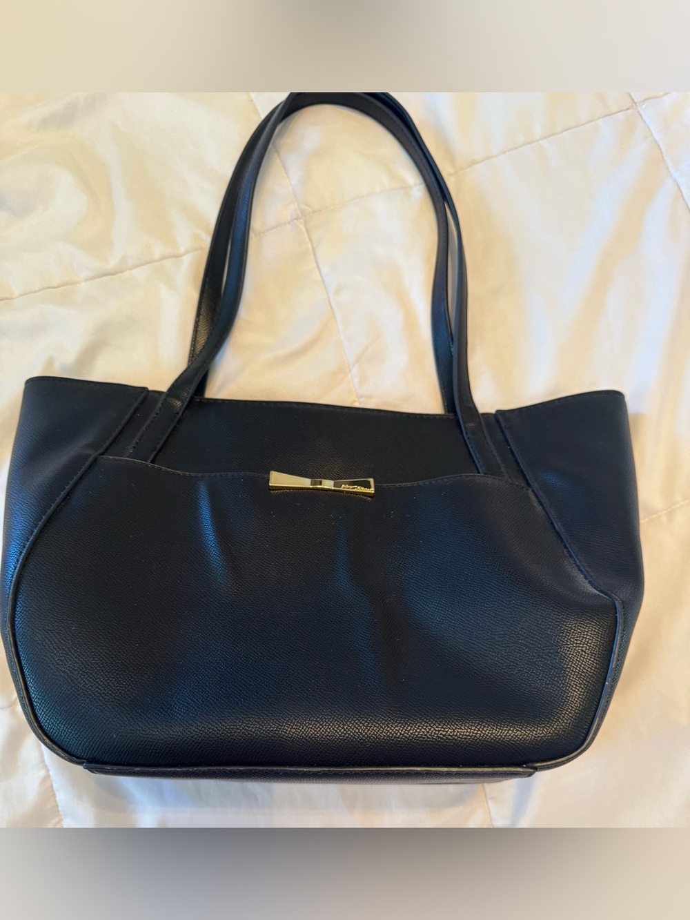 Betsey Johnson Black Tote Bag – Floral Lining